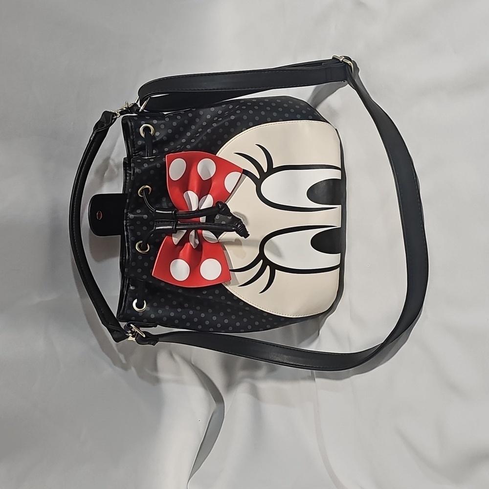 Loungefly Black and Red Minnie Mouse Polka Dot Shoulder Bag